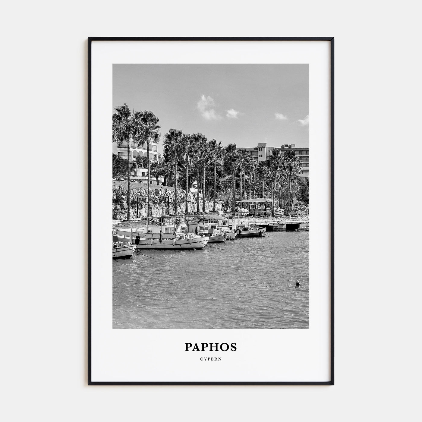 Paphos Portrait B&W Poster