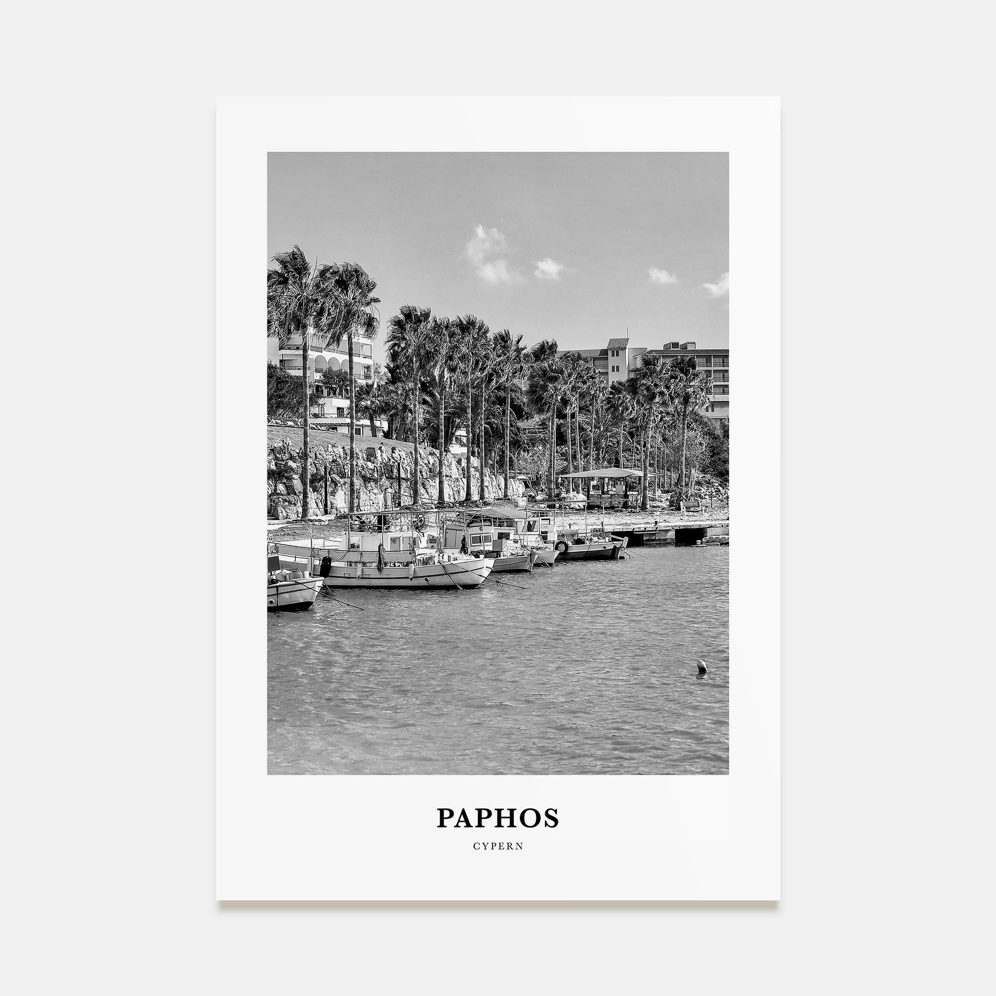 Paphos Portrait B&W Poster