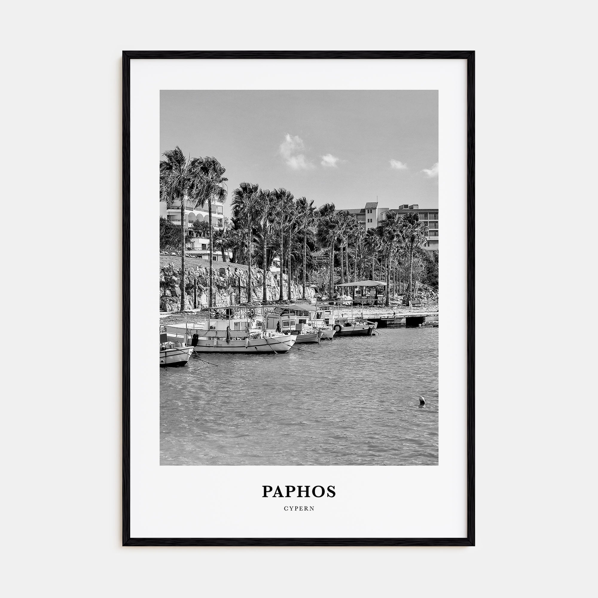 Paphos Portrait B&W Poster