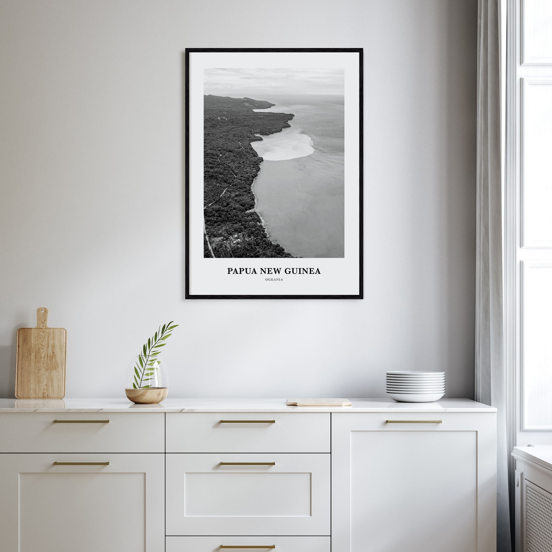 Papua New Guinea Portrait B&W Poster