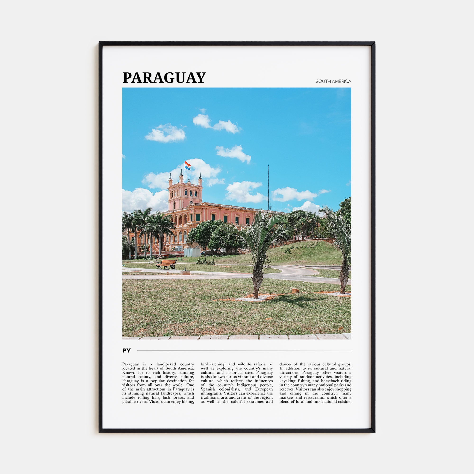 Paraguay Travel Color Poster