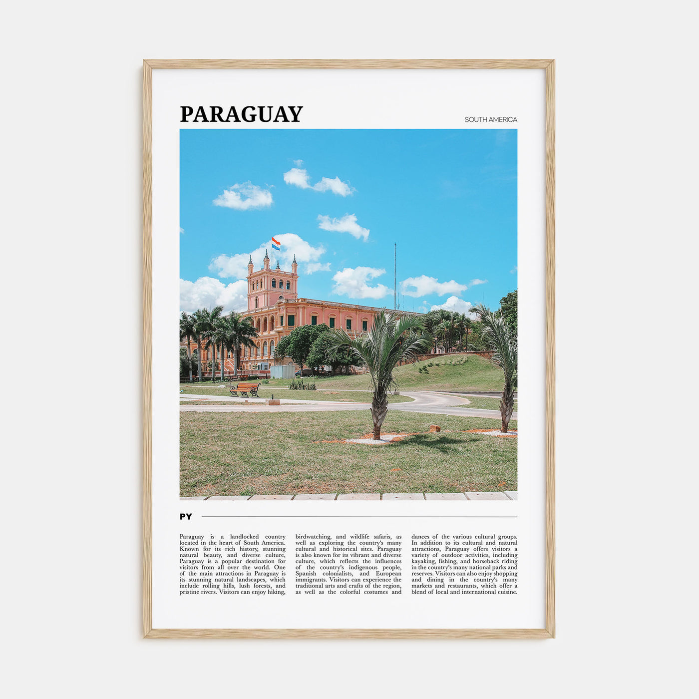 Paraguay Travel Color Poster