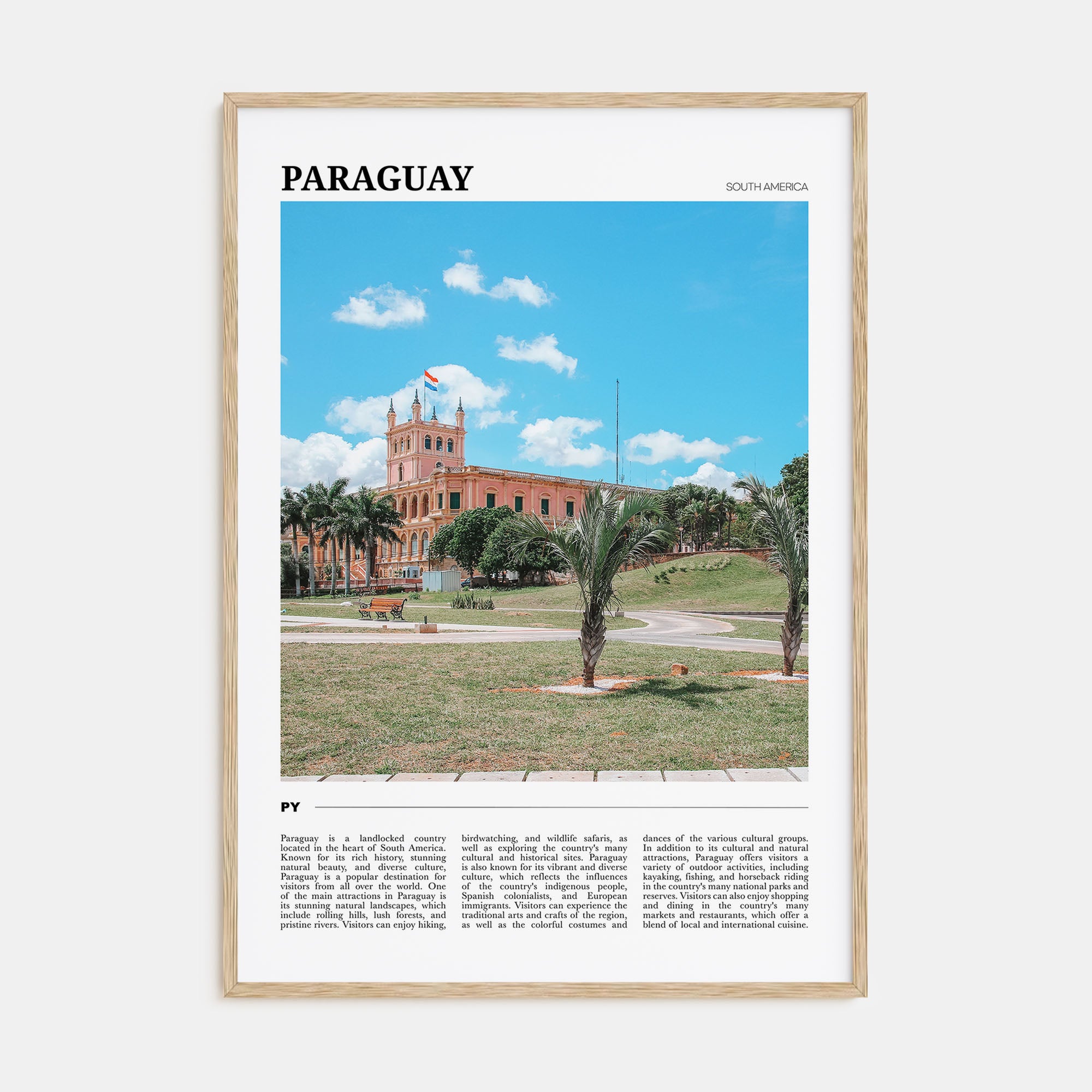 Paraguay Travel Color Poster