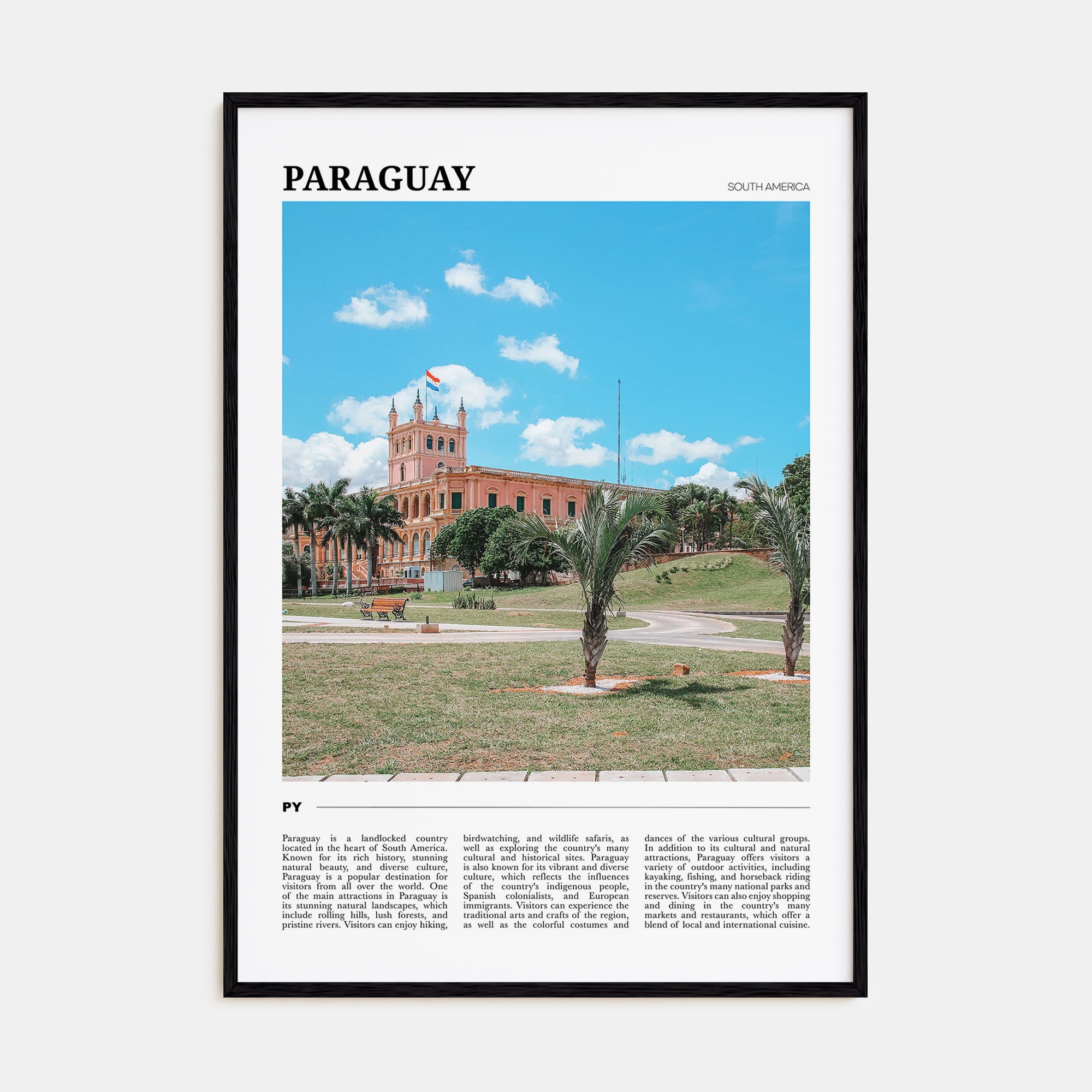 Paraguay Travel Color Poster