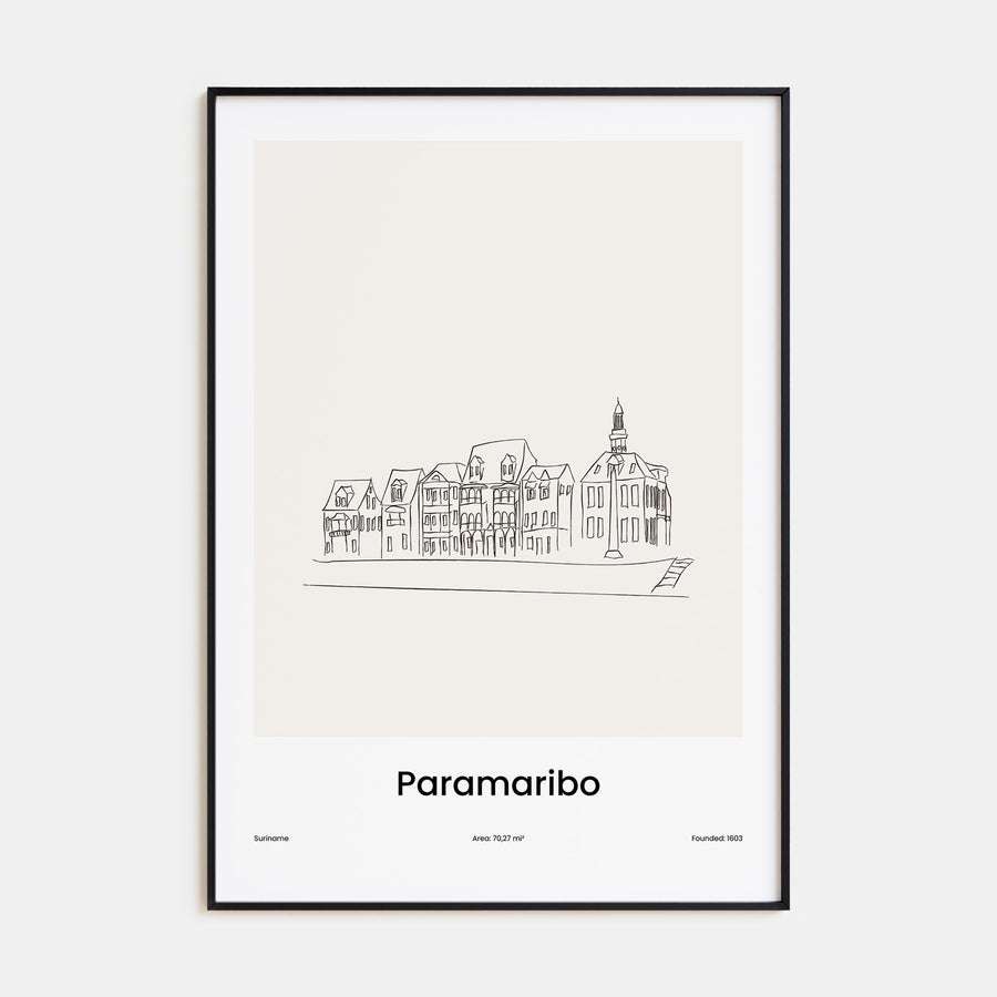 Paramaribo Drawn Poster