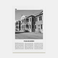 Paramaribo Travel B&W Poster