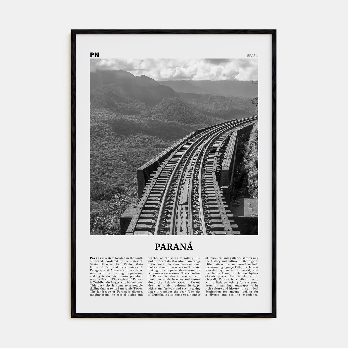 Paraná Travel B&W Poster