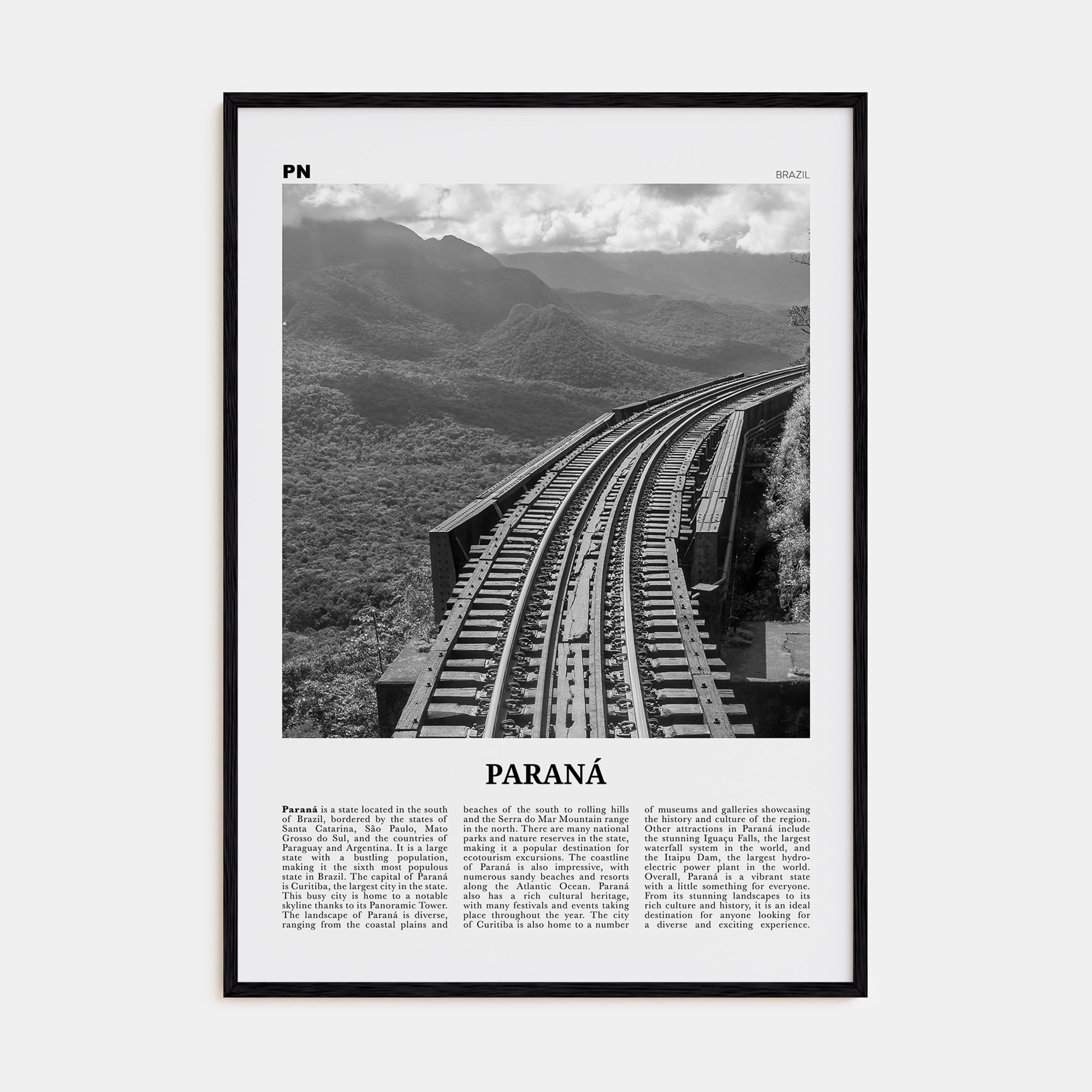 Paraná Travel B&W Poster