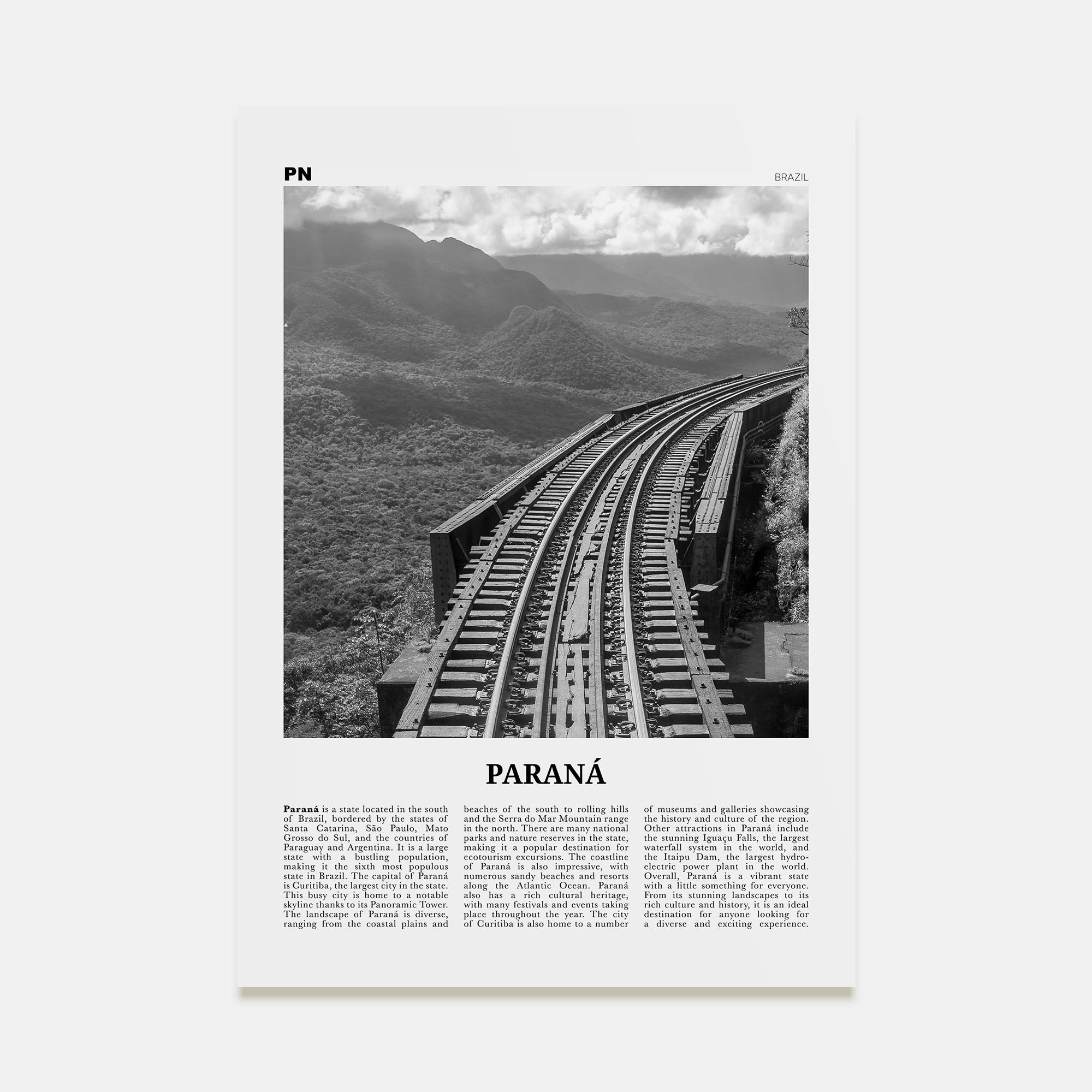 Paraná Travel B&W Poster