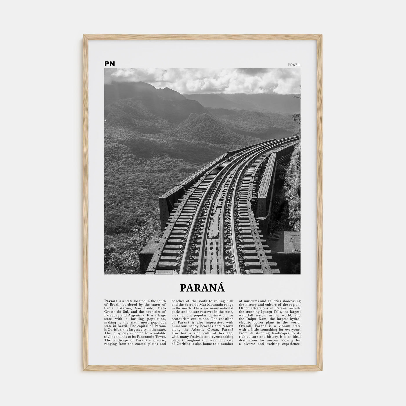 Paraná Travel B&W Poster