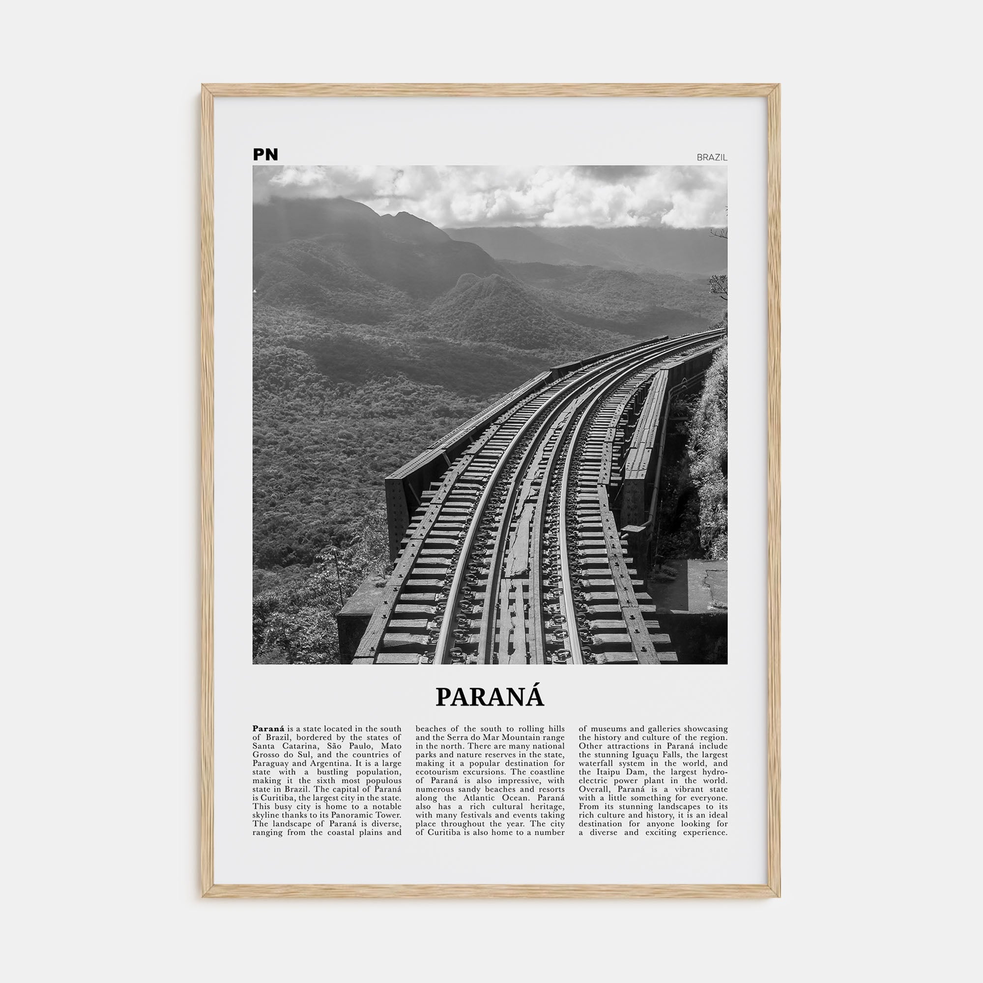 Paraná Travel B&W Poster