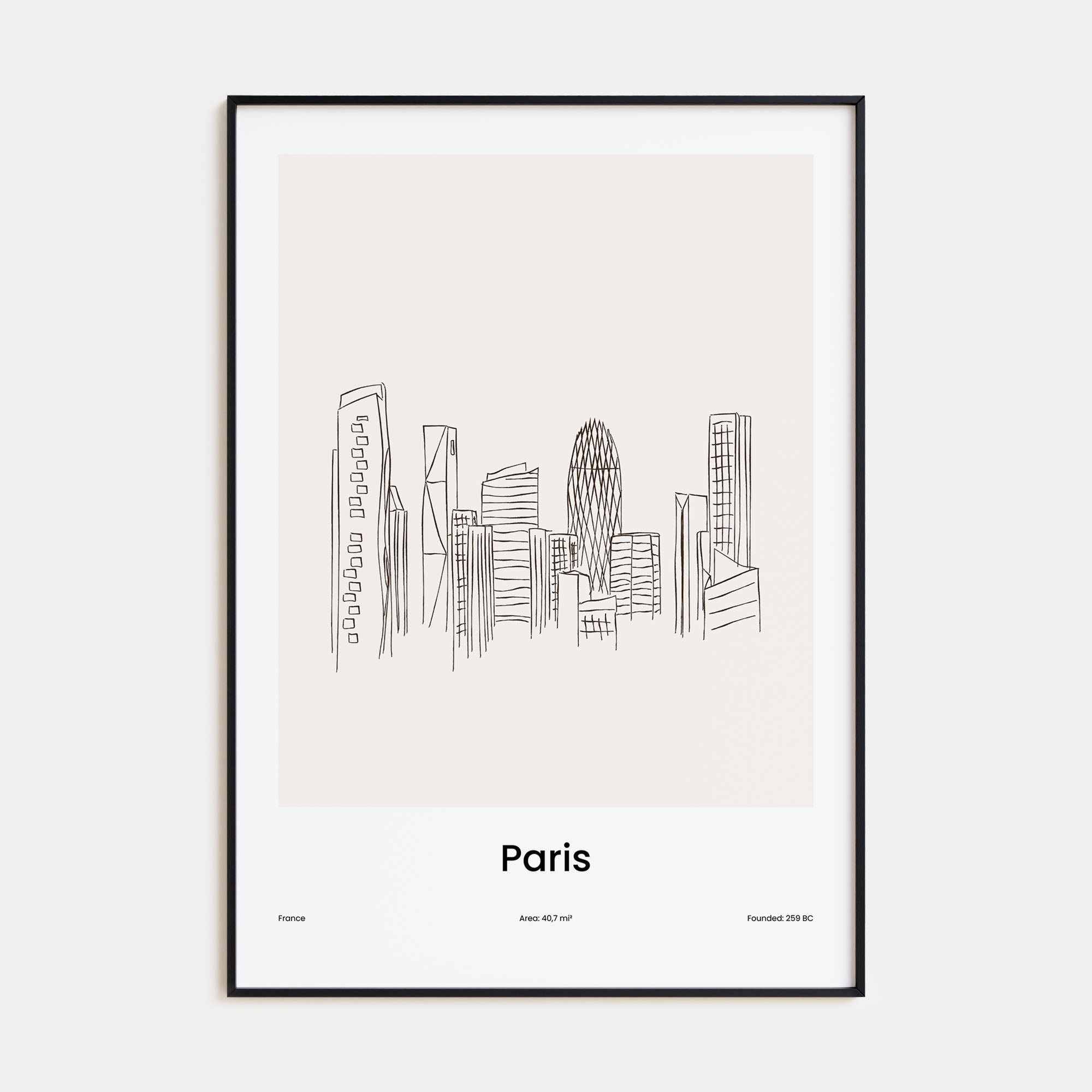 Paris Drawn No 4 Poster