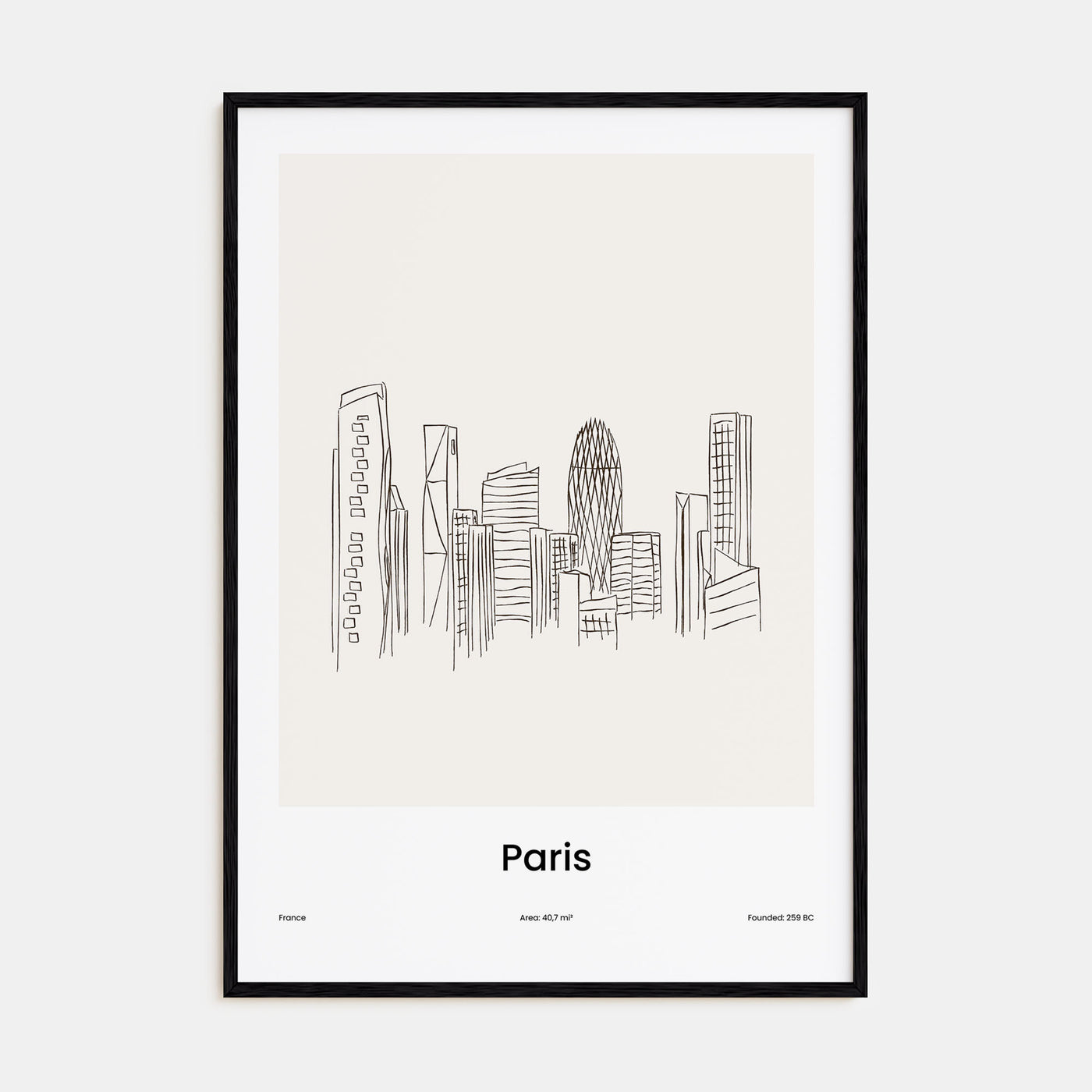 Paris Drawn No 4 Poster