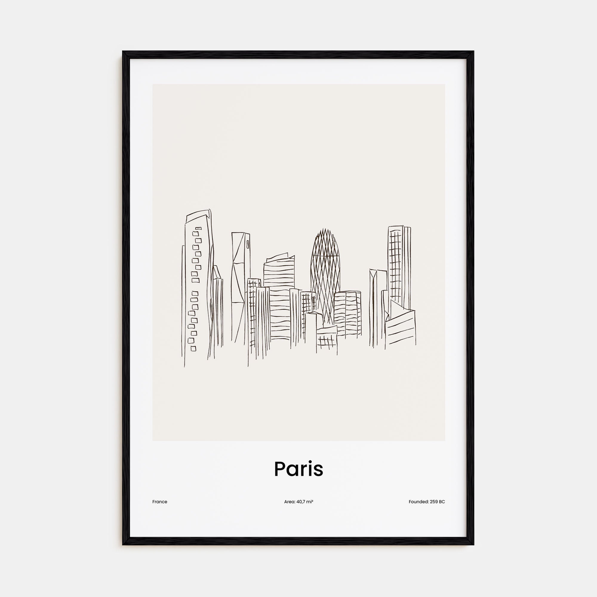Paris Drawn No 4 Poster