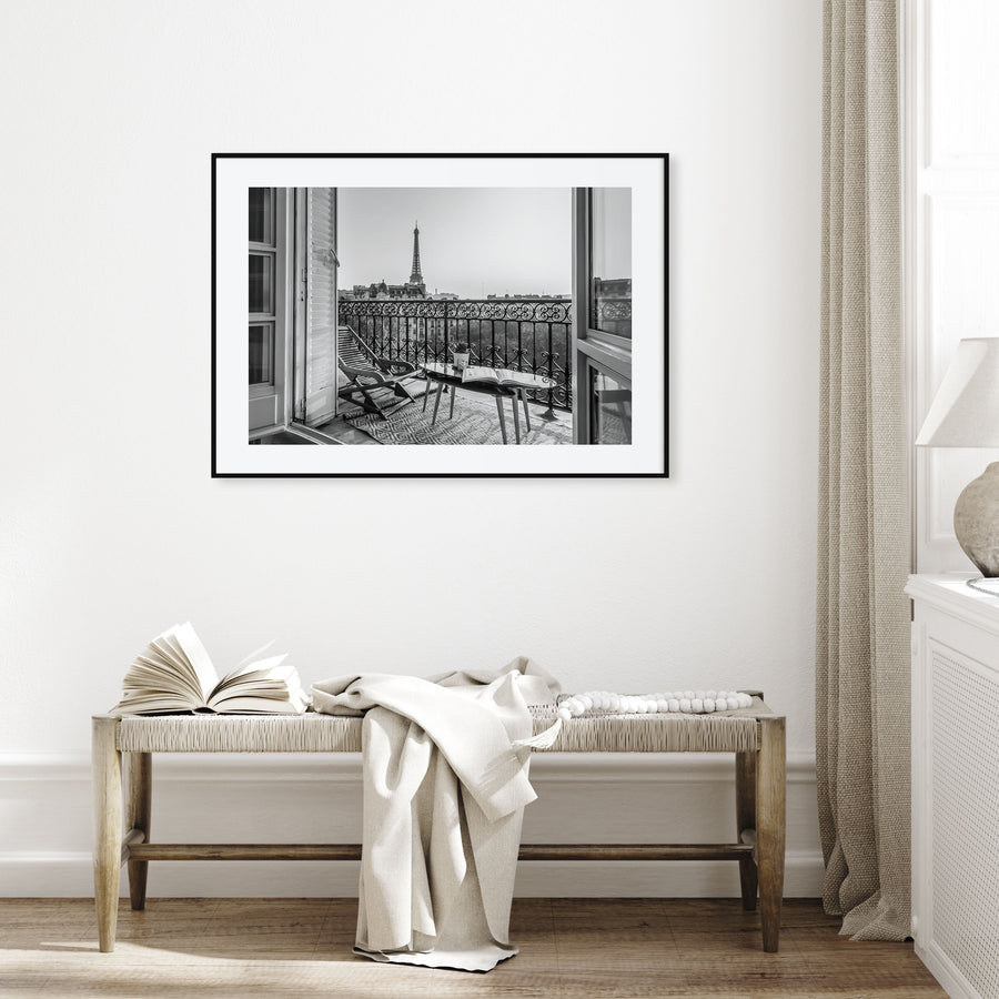 Paris Landscape B&W No 1 Poster