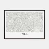 Paris Map Landscape Poster