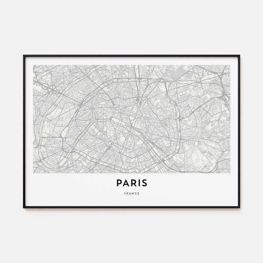Paris Map Landscape Poster