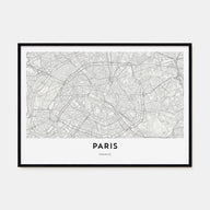 Paris Map Landscape Poster