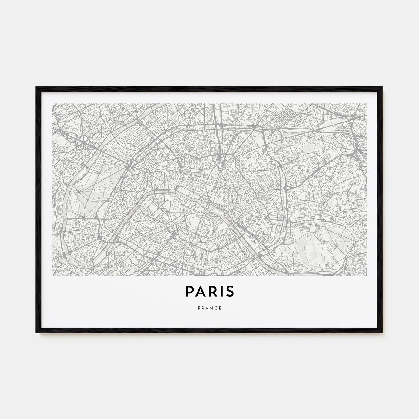 Paris Map Landscape Poster