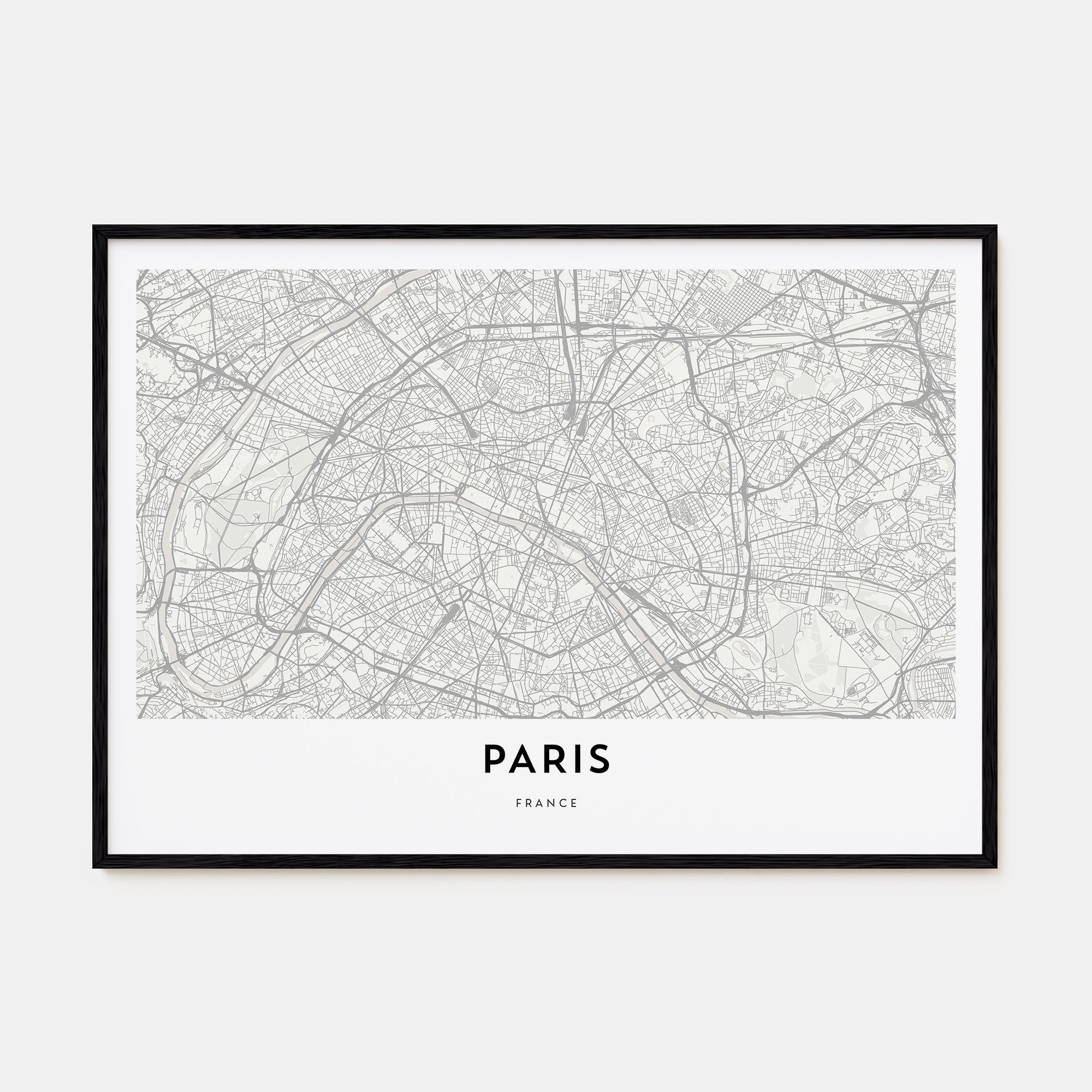 Paris Map Landscape Poster