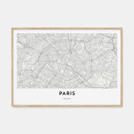 Paris Map Landscape Poster