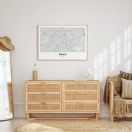 Paris Map Landscape Poster