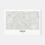 Paris Map Landscape Poster