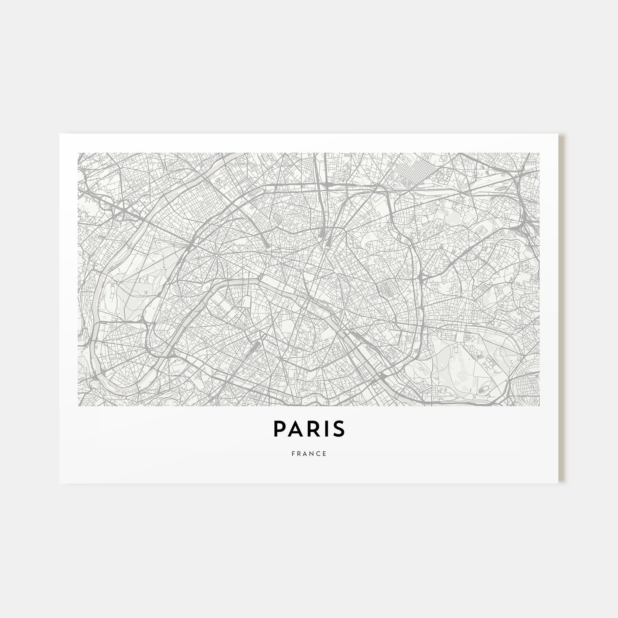 Paris Map Landscape Poster