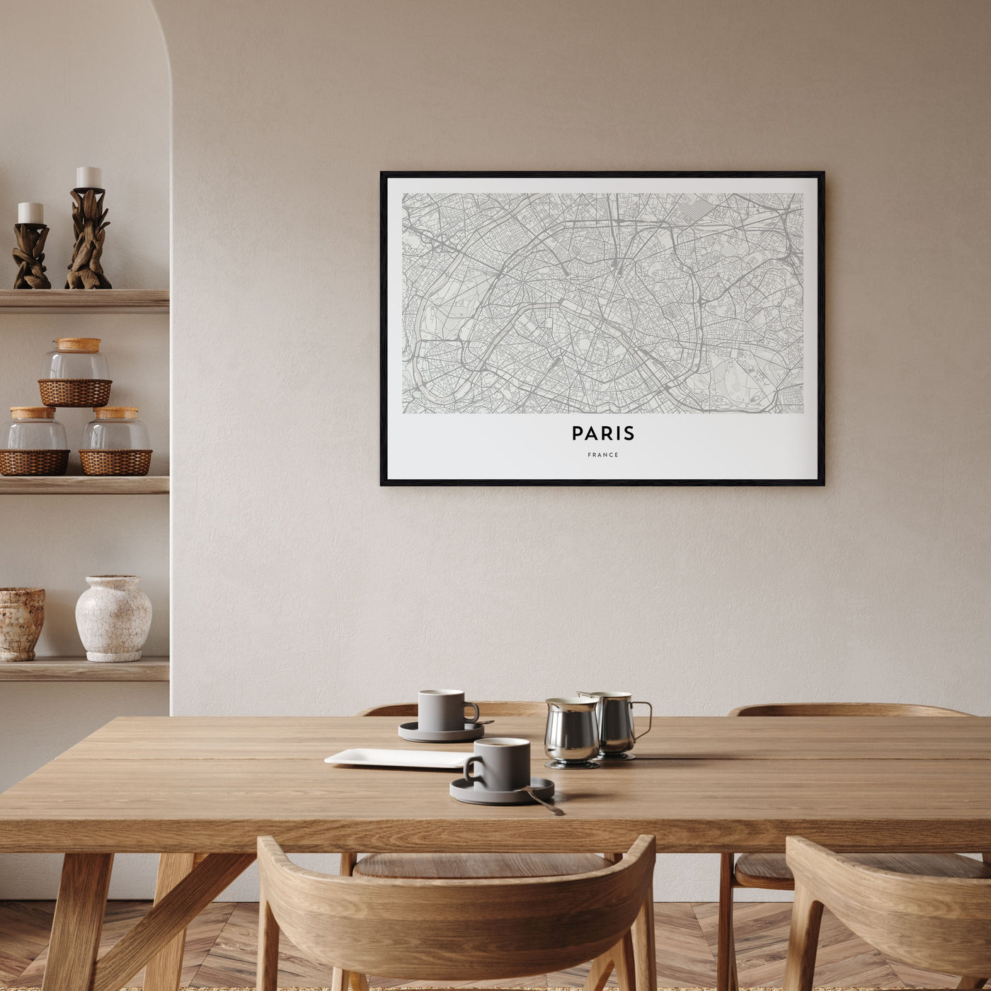 Paris Map Landscape Poster
