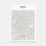 Paris Map Portrait Poster