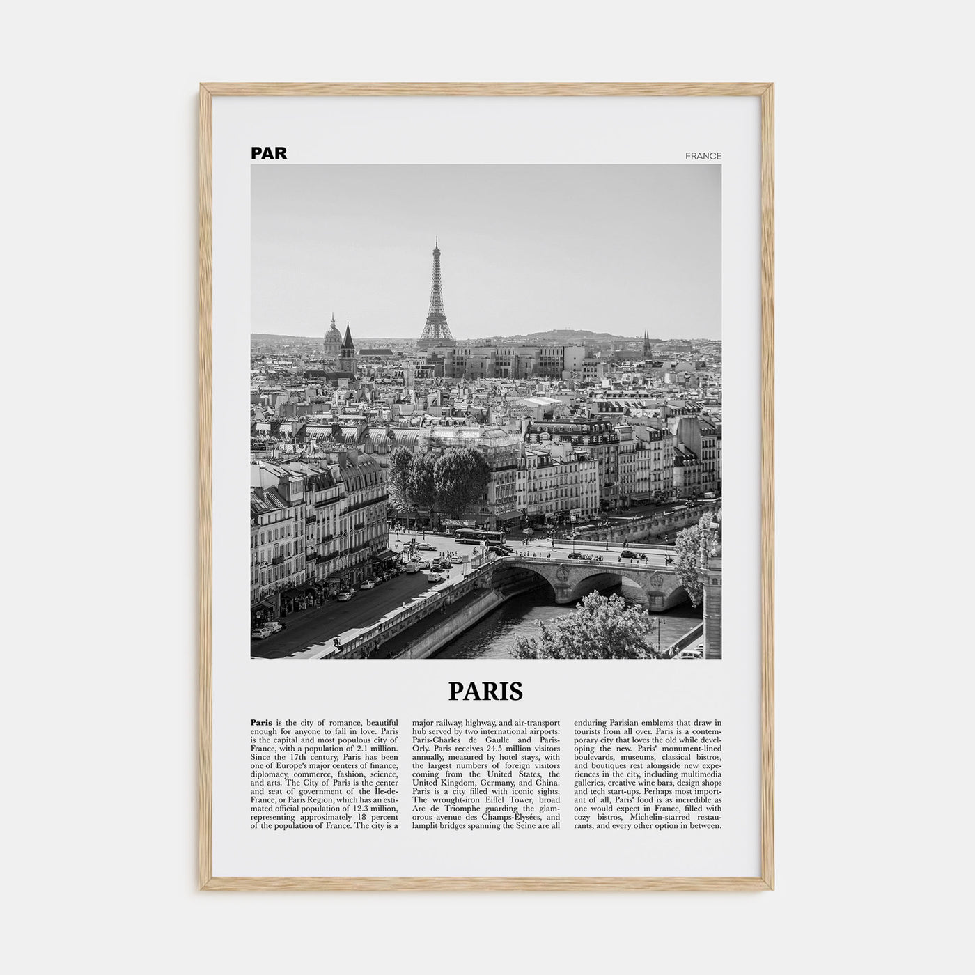 Paris Travel B&W No 2 Poster