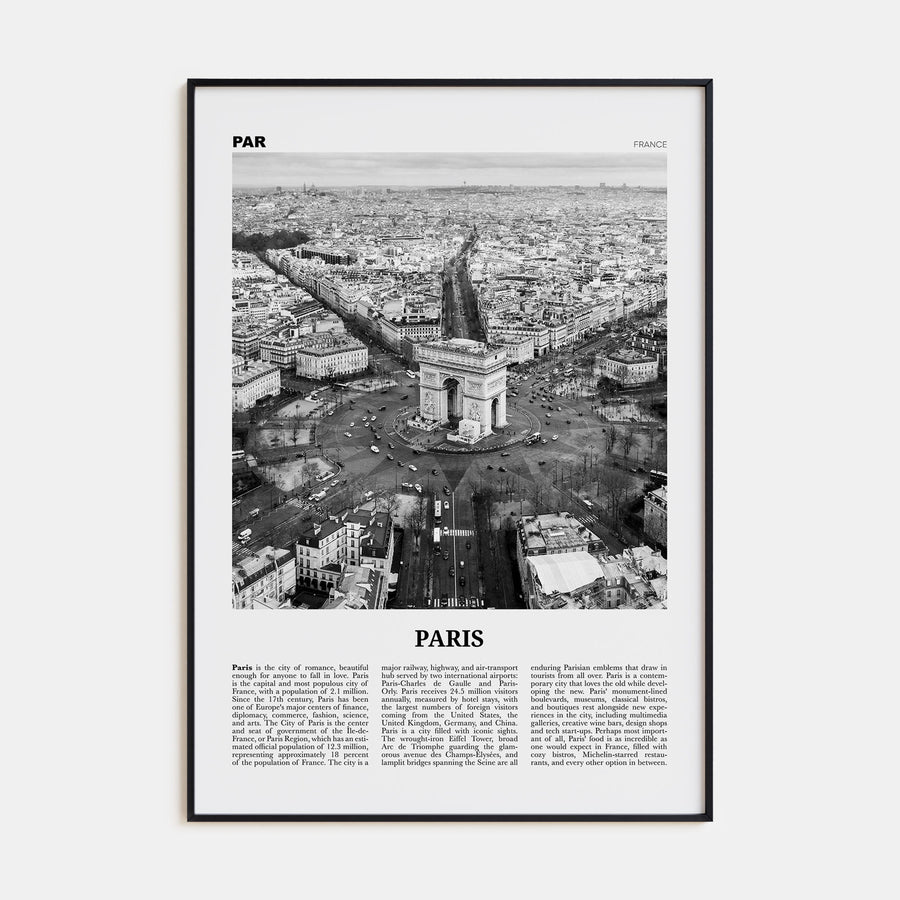 Paris Travel B&W No 3 Poster