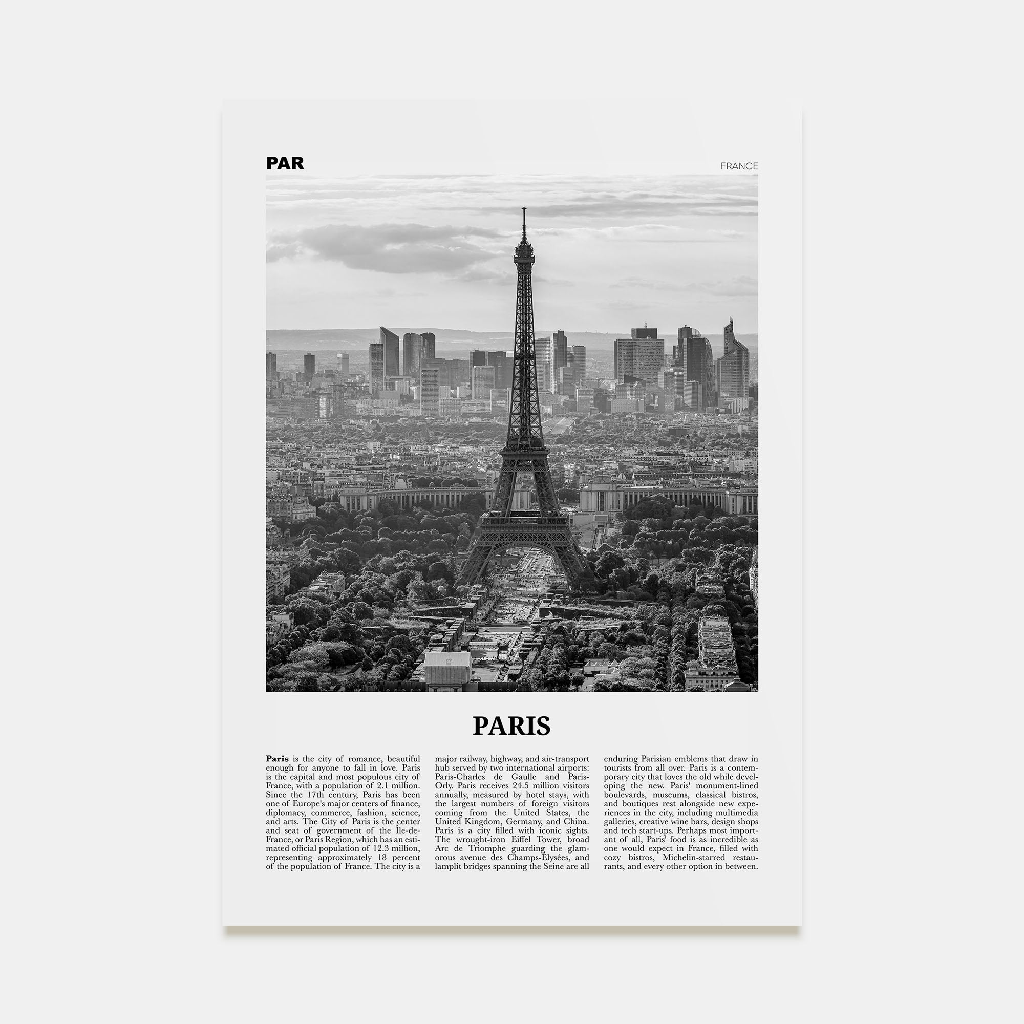 Paris Travel B&W No 4 Poster