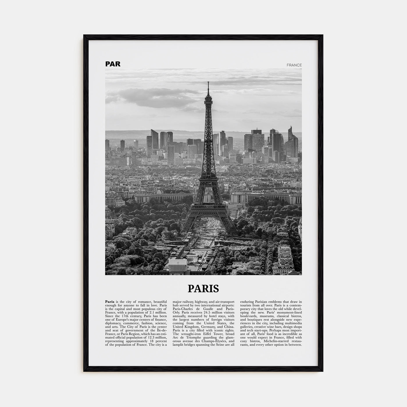 Paris Travel B&W No 4 Poster