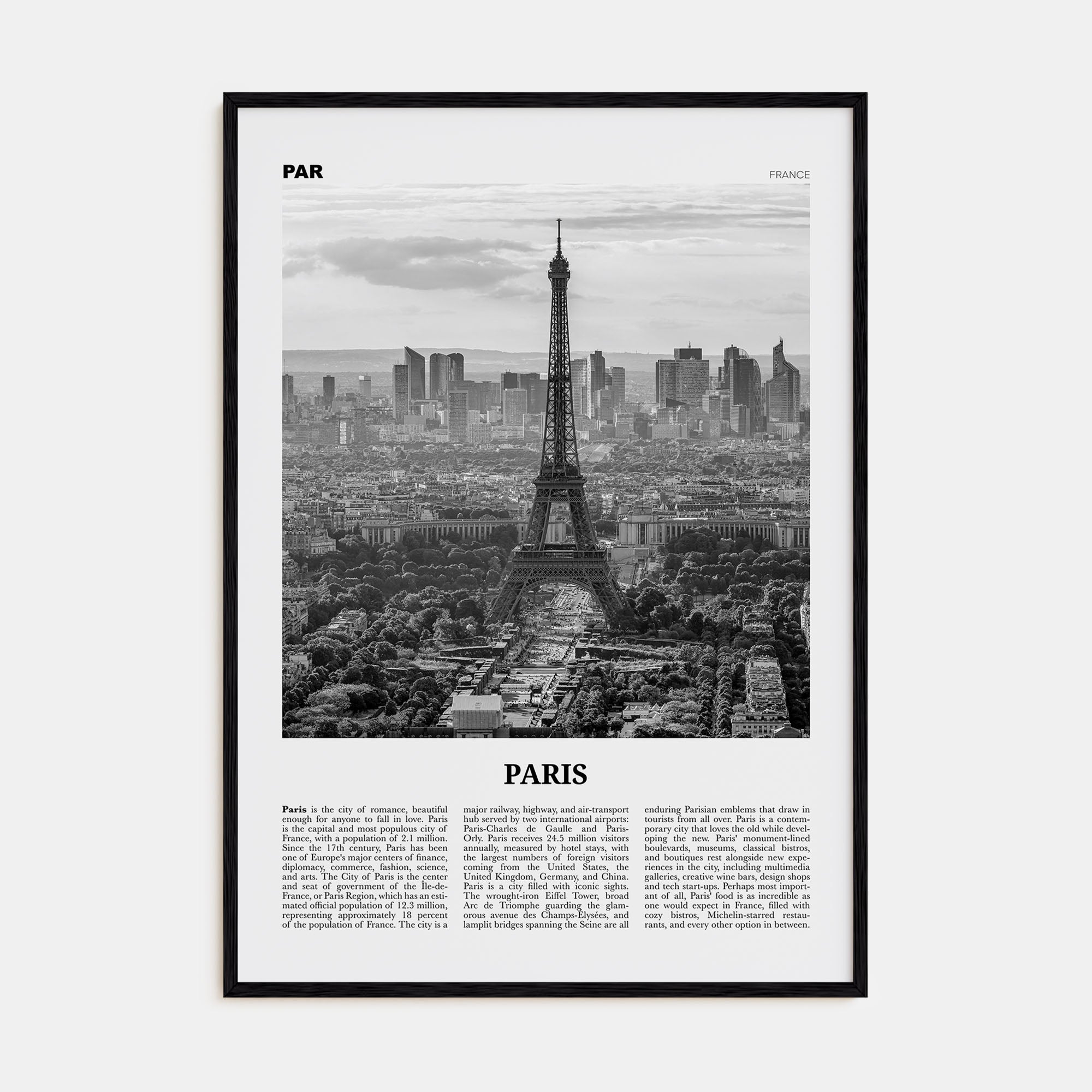 Paris Travel B&W No 4 Poster