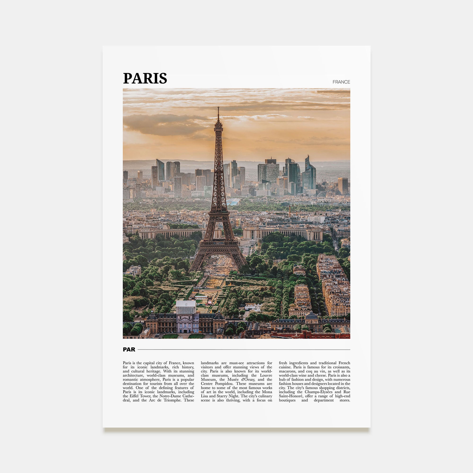 Paris Travel Color Poster