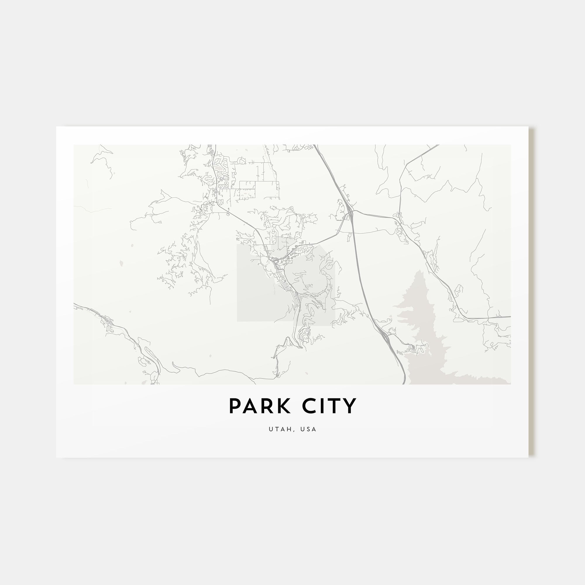 Park City Map Landscape Poster