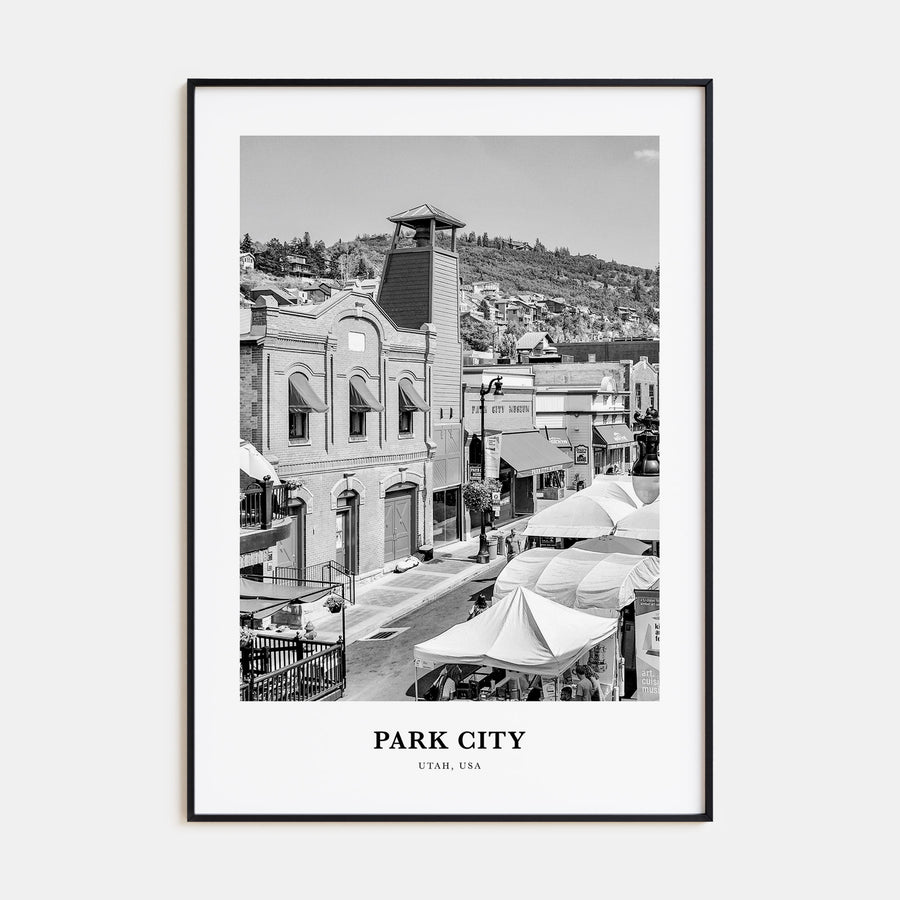 Park City Portrait B&W Poster
