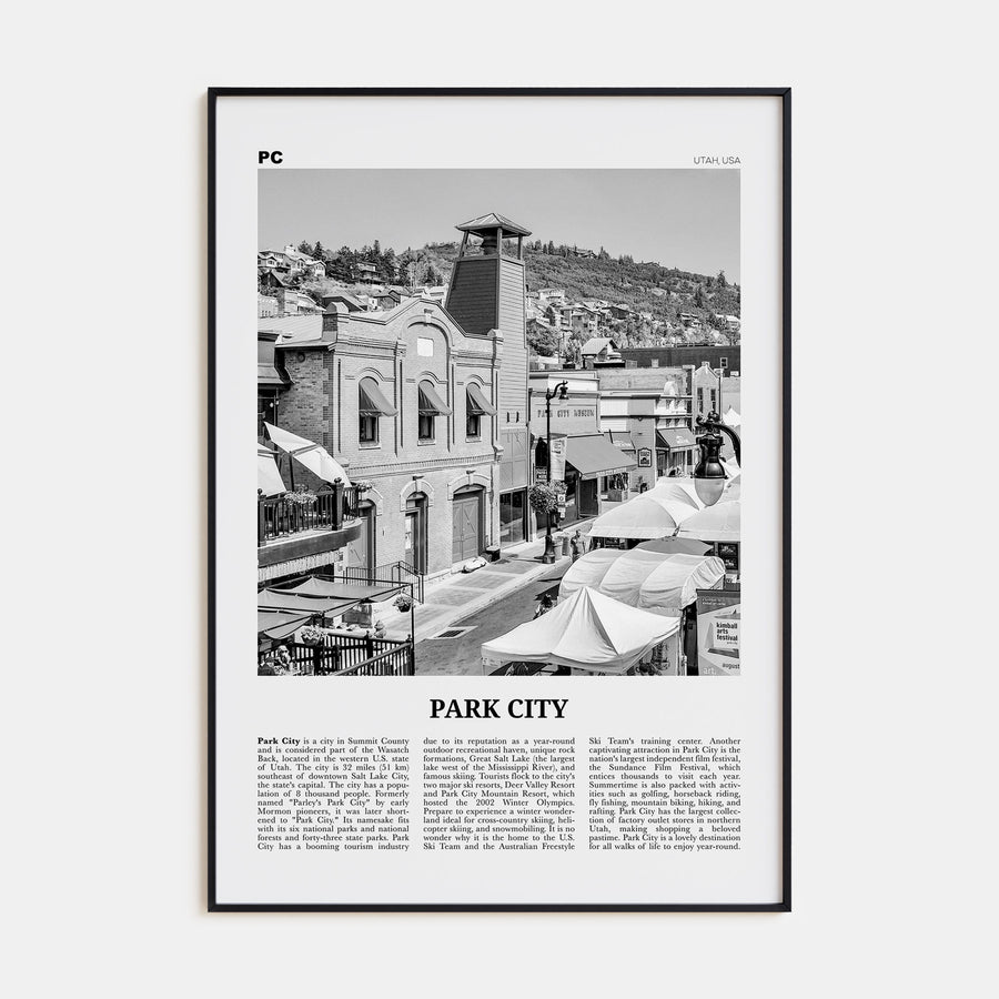 Park City Travel B&W Poster