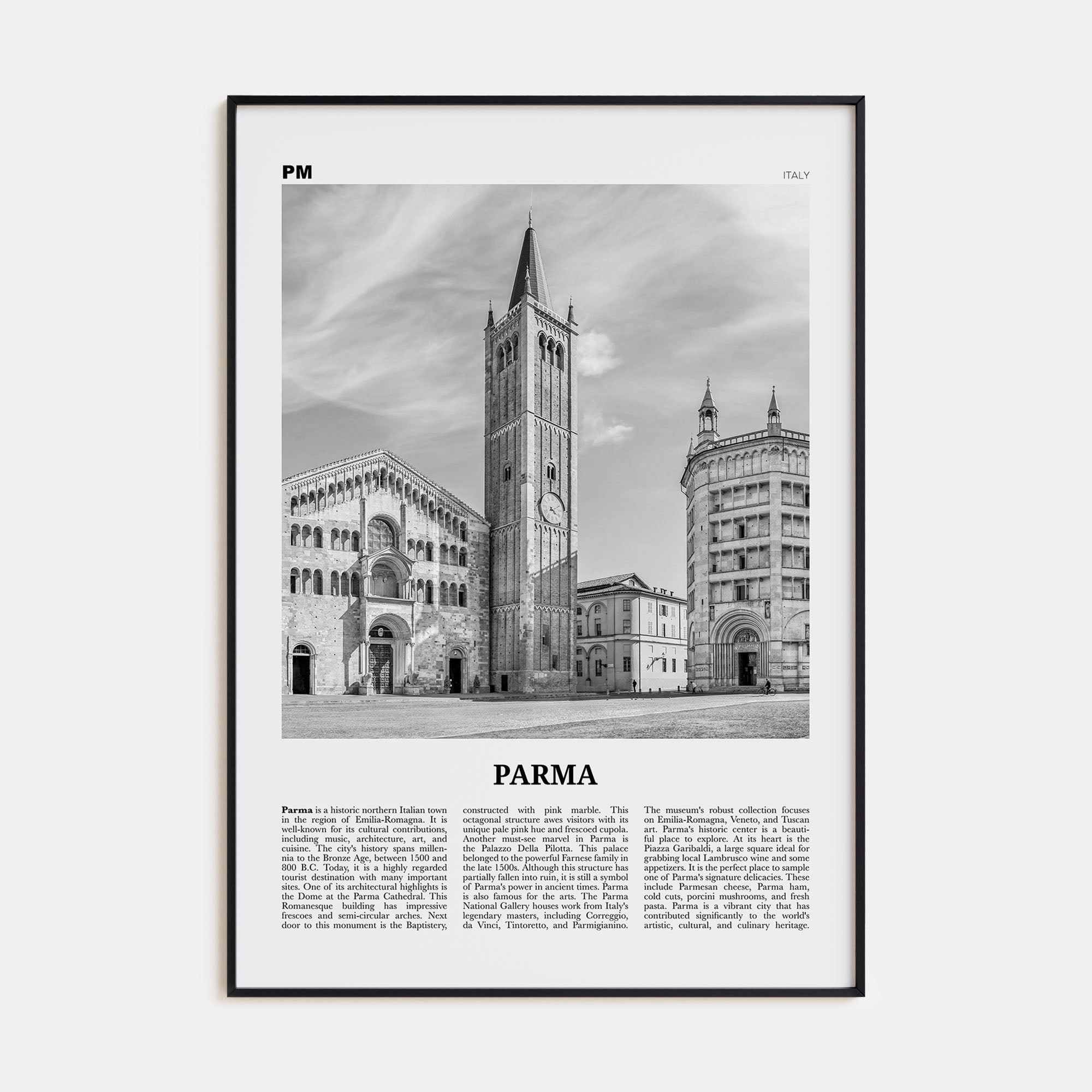 Parma Travel B&W Poster