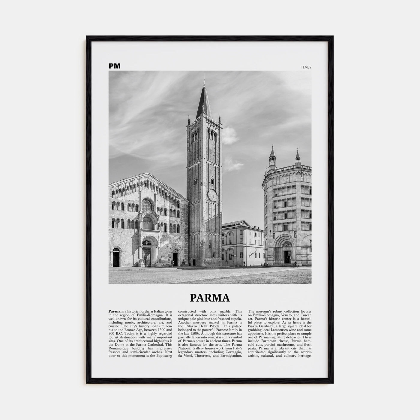Parma Travel B&W Poster