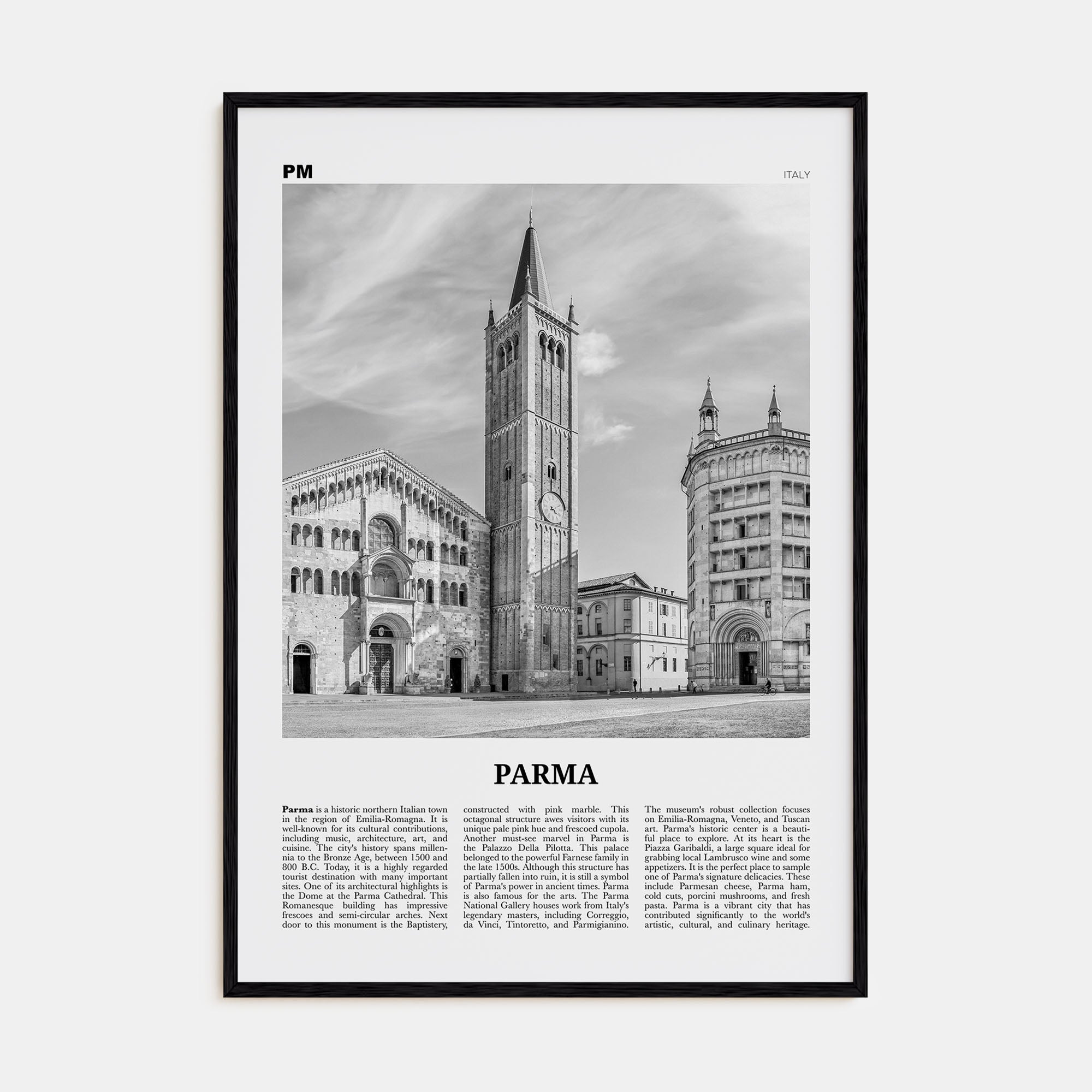Parma Travel B&W Poster