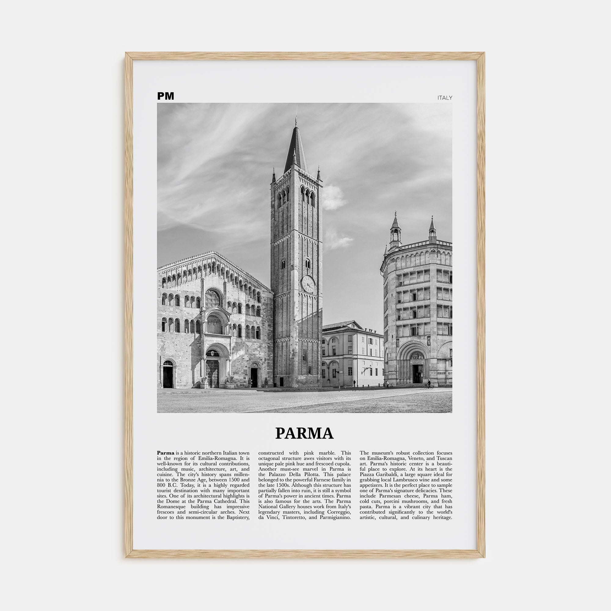 Parma Travel B&W Poster
