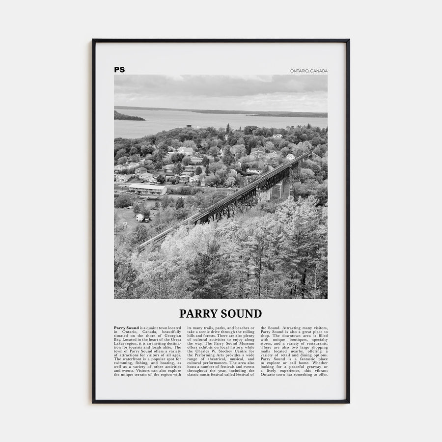 Parry Sound Travel B&W Poster
