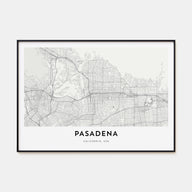 Pasadena Map Landscape Poster