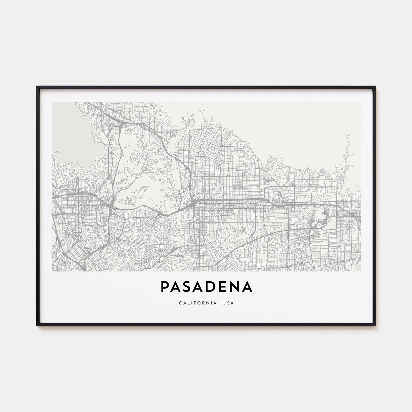 Pasadena Map Landscape Poster