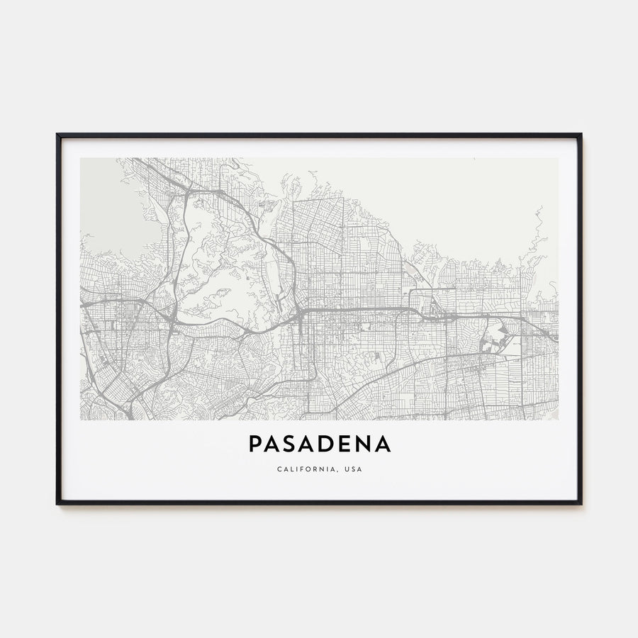 Pasadena Map Landscape Poster