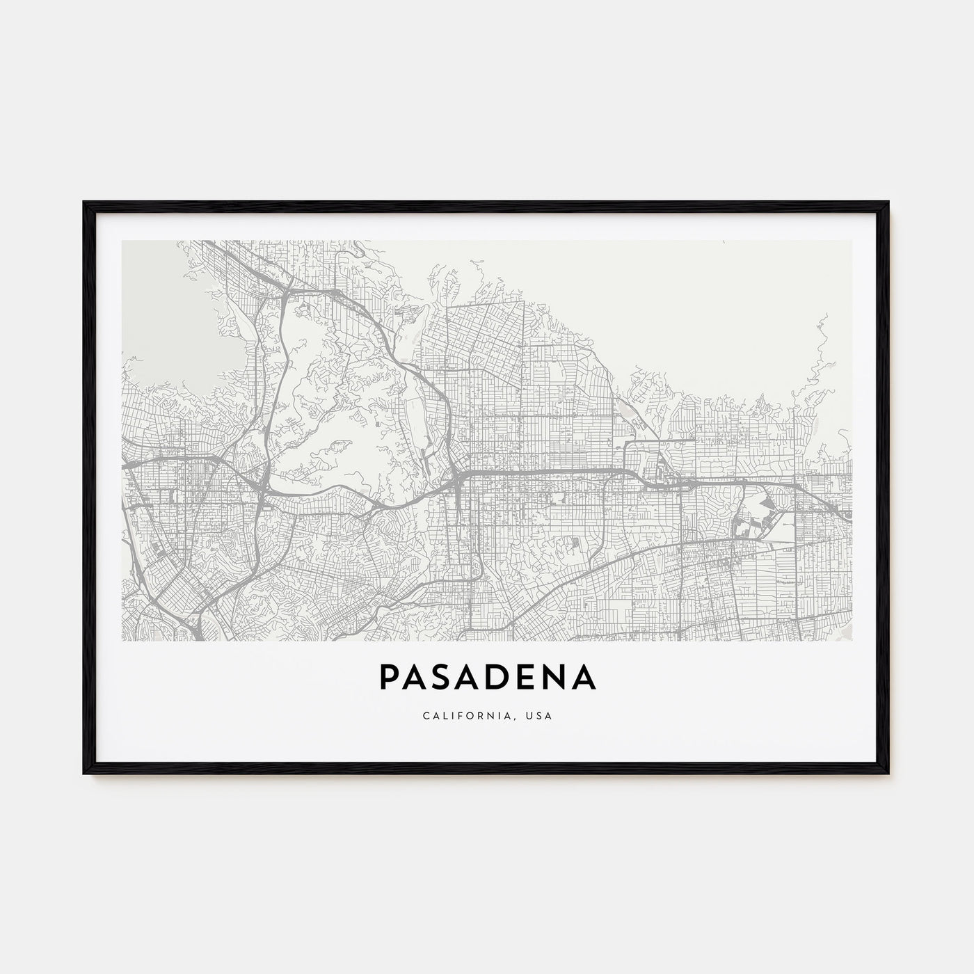 Pasadena Map Landscape Poster