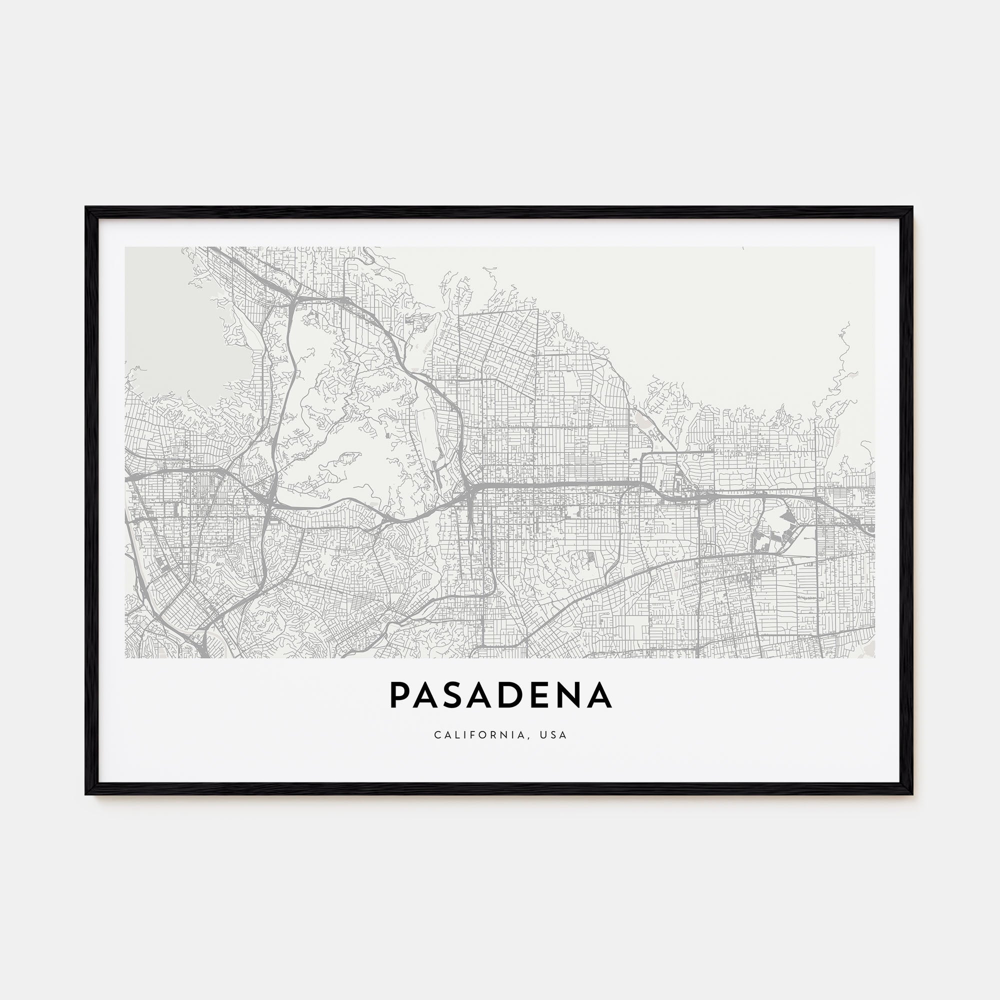 Pasadena Map Landscape Poster