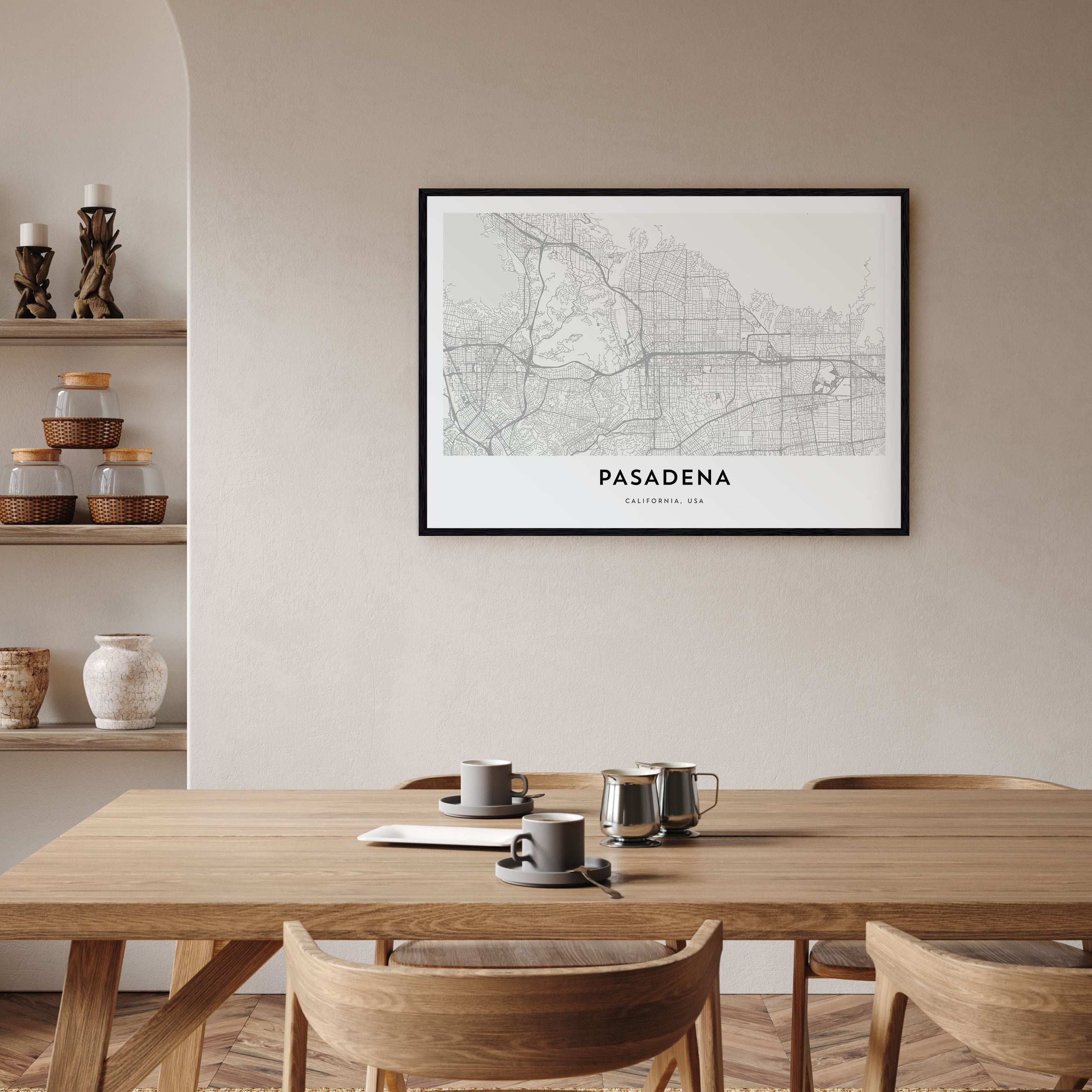 Pasadena Map Landscape Poster